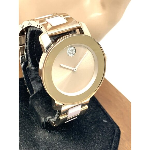 Movado Women\'s Watch 3600799 Bold Rose Dial Swiss Quartz 36mm Steel Pink Ceramic main image 5